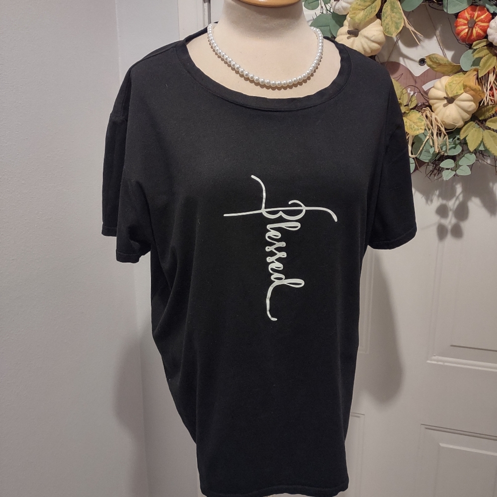 Shein 100% Cotton Blessed T Shirt XL - Picture 2 of 6